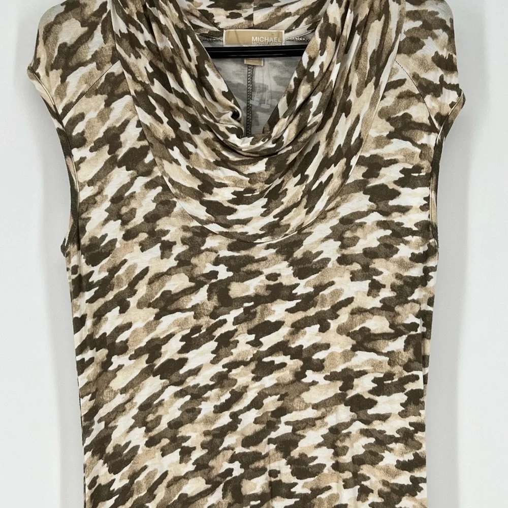 MICHAEL KORS MAXI DRESS IN CAMO, SLIPON SOFT‎ FABRIC